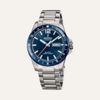 Montre homme Festina F20698/2 en titane, cadran bleu et bracelet gris, légère et étanche 10 ATM