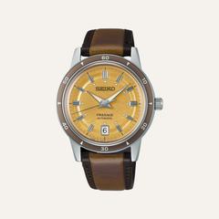 Montre Homme Seiko Presage SRPL75J1 Style 60’s en Acier, Cuir et Cadran Champagne