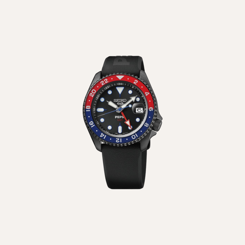 Montre Homme Seiko 5 Sports SSK047 Édition Limitée Pepsi® en Acier et Silicone