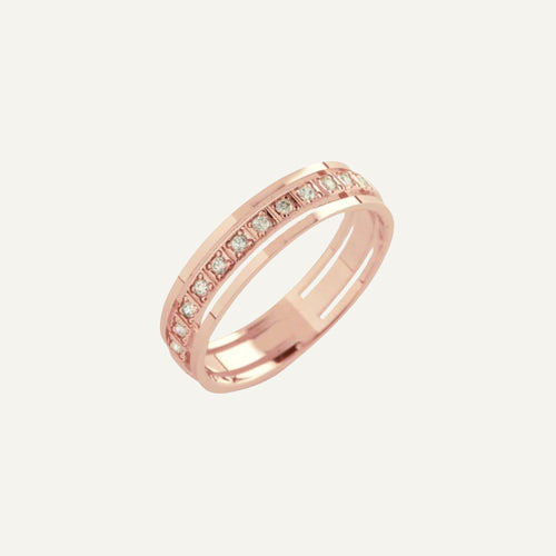 Alliance Demi Tour Light Diamonds Femme LEURELOR Or rose 48