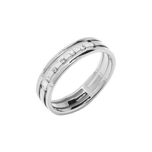 Alliance Demi Tour Light Diamonds Femme SFM Or blanc 48