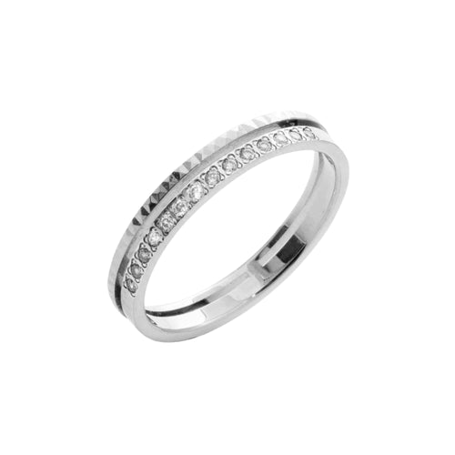 Alliance Demi Tour Light Diamonds Femme SFM Or blanc 48