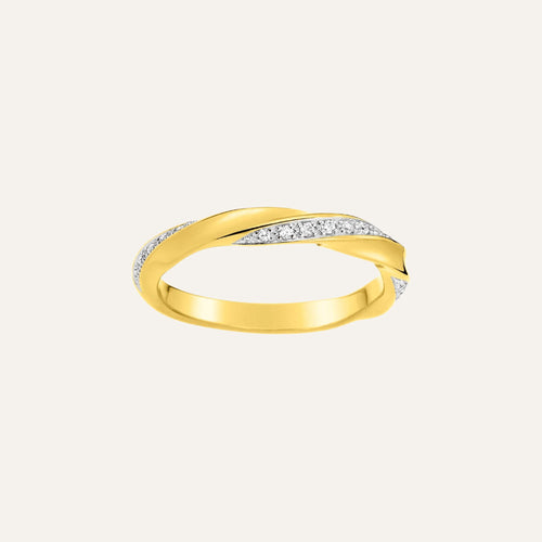 Alliance Femme Torsadé en or jaune et diamant Bague Robez Masson