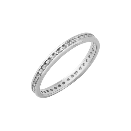 Alliance Tour Complet Serti Rail Femme SFM Or blanc 48