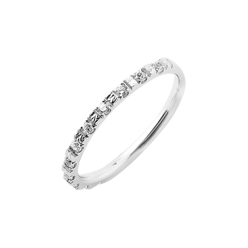 Alliances Prestige Demi Tour Barrette Etincelante Femme SFM Or blanc 48
