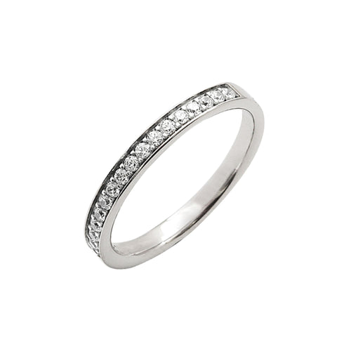 Alliances Prestige Demi Tour Serti Rail Grain Femme SFM Or blanc 48