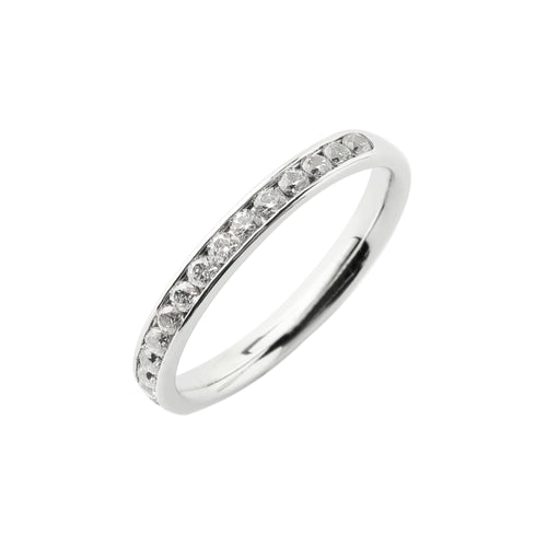 Alliances Prestige Demi Tour Serti Rail Mince Femme SFM Or blanc 48