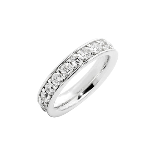 Alliances Prestige Tour Complet Serti Rail Grain Femme SFM Or blanc 48