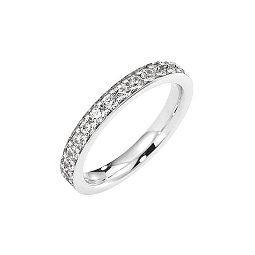 Alliances Prestige Tour Complet Serti Rail Grain Femme SFM Or blanc 48