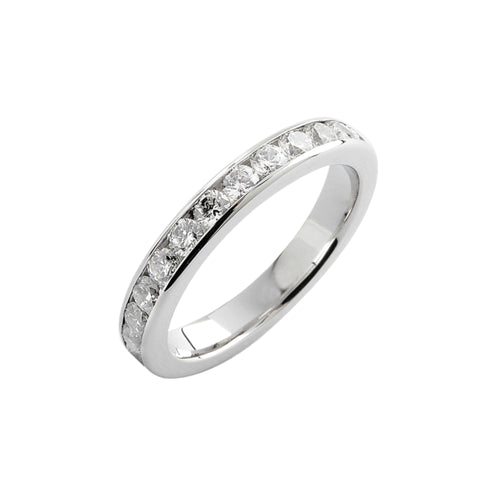 Alliances Prestige Tour Complet Serti Rail Mince Femme SFM Or blanc 48