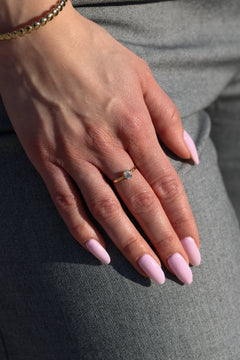 Bague Camélia Leurelor 18K Or Jaune Aigue Marine Bague Leurelor