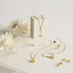 Bague Camélia Leurelor 18K Or Jaune Citrine Bague Leurelor