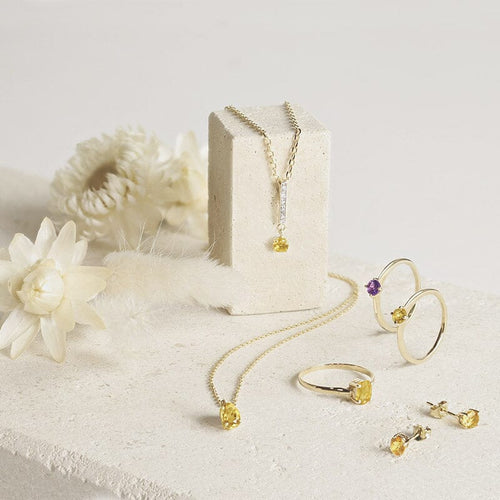 Bague Camélia Leurelor 18K Or Jaune Citrine Bague Leurelor