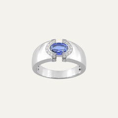 Bague Éclat d'Azur en Or Blanc, Saphir et diamant Bague Leurelor