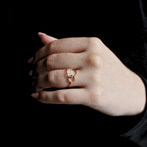 Bague Fine entrecroisée en plaqué or déformée Bague Leurelor