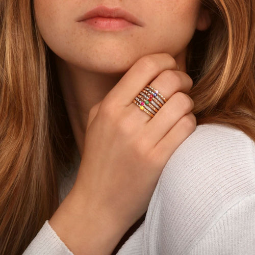 Bague Fine MAUBOUSSIN "Capsule d'Émotions" en Or, Saphir Orange et Diamant Mauboussin