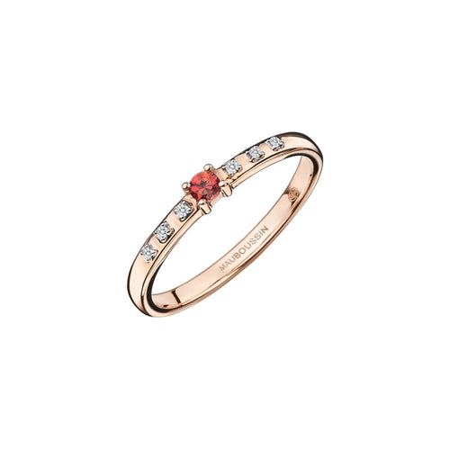 Bague Fine MAUBOUSSIN "Capsule d'Émotions" en Or, Saphir Orange et Diamant Mauboussin Or Rose 47