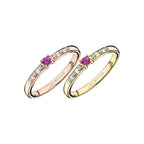 Bague Fine MAUBOUSSIN "Capsule d'Émotions" en Or, Saphir Rose et Diamant Mauboussin