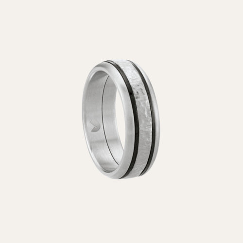 Bague JOURDAN Njord Acier martelé Bague Jourdan