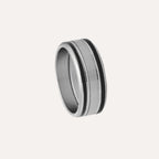 Bague JOURDAN Sleipnir en Acier et Résine Noir Bague Jourdan