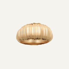 Bague large en plaqué or détails sculpté Bague Leurelor