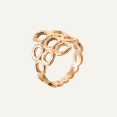 Bague large originale en plaqué or brossée Bague Leurelor