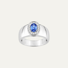Bague Lumière Divine en Or Blanc Saphir et diamant Bague Leurelor