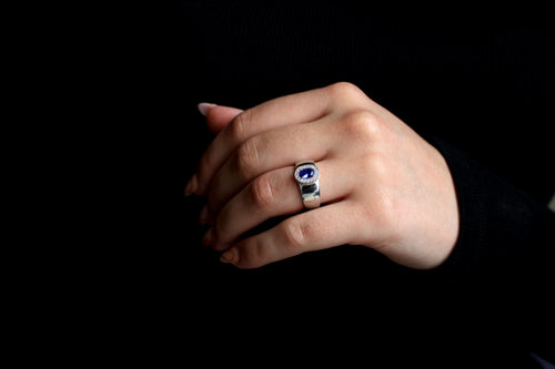 Bague Lumière Divine en Or Blanc Saphir et diamant Bague Leurelor