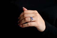 Bague Opulence en Or Blanc, Saphir et diamant Bague Leurelor