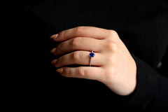 Bague Solitaire Eclat de Lune en Or Blanc, Saphir et diamant Bague Leurelor