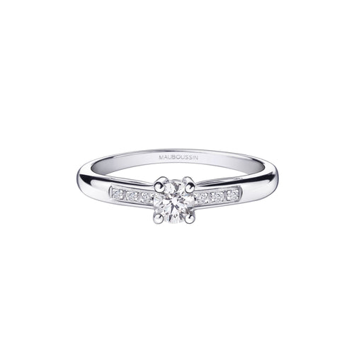 Bague Solitaire MAUBOUSSIN "Tu es le Sel de ma Vie" en Or Blanc et Diamant Mauboussin