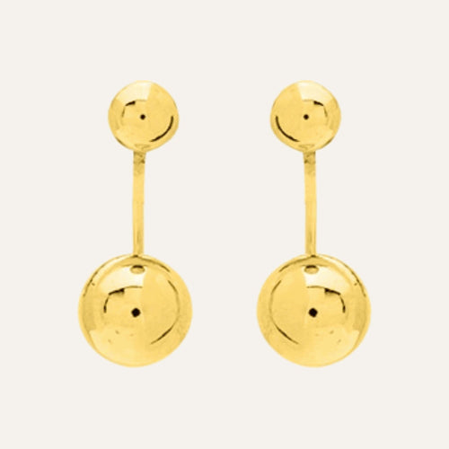 Boucles d'oreilles Femme pendantes Or Jaune boule 5 mm et 8 mm Boucles d'oreilles Robez Masson