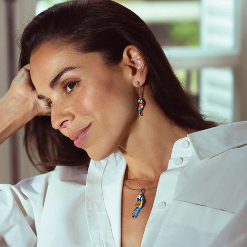 Boucles d'oreilles Femme UNA STORIA pendantes Lovebird en Argent Boucles d'oreilles Una Storia