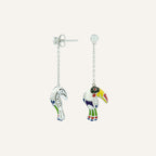 Boucles d'oreilles Femme UNA STORIA pendantes Toucan en Argent Boucles d'oreilles Una Storia