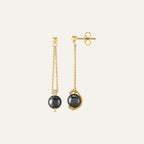 Boucles d'oreilles JOURDAN pendantes Lyrae en argent plaqué et perle Boucles d'oreilles Jourdan