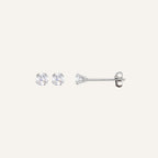Boucles d'oreilles Leurelor Or Blanc 18K Oxyde de zirconium 3mm Boucles d'oreilles Leurelor