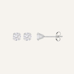 Boucles d'oreilles Leurelor Or Blanc 18K Oxyde de zirconium 5mm Boucles d'oreilles Leurelor