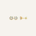 Boucles d'oreilles Leurelor Or Jaune 18K Oxyde de zirconium 5mm Boucles d'oreilles Leurelor