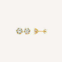 Boucles d'oreilles Leurelor Or Jaune 18K Oxyde de zirconium 5mm Boucles d'oreilles Leurelor