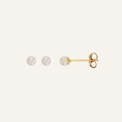 Boucles d'oreilles Leurelor Or Jaune 18K Perle d'Eau Douce 3mm Boucles d'oreilles Leurelor