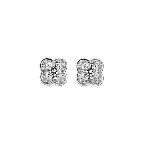 Boucles d'oreilles Mauboussin "Chance Of Love" en Or blanc et diamants Boucles d'oreilles Mauboussin