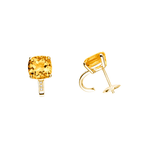 Boucles d'oreilles Mauboussin "Petit Visage d'Amour" en Or, Citrine et diamants Boucles d'oreilles Mauboussin