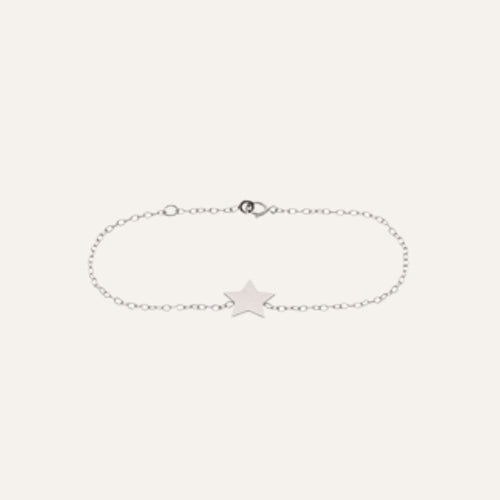 Bracelet étoile sur Chaine en Or Gris Bracelet LUCA LUCOR