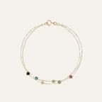 Bracelet sur chaine en or Jaune 6 pierre de couleur Bracelet LUCA LUCOR