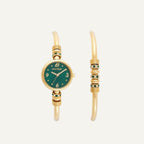 Coffret Montre Femme Fontenay Jeanne FPA00403SET en Dorée et Verte Montres FONTENAY