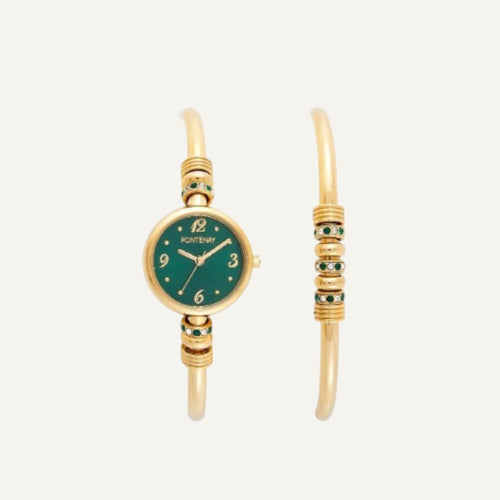 Coffret Montre Femme Fontenay Jeanne FPA00403SET en Dorée et Verte Montres FONTENAY