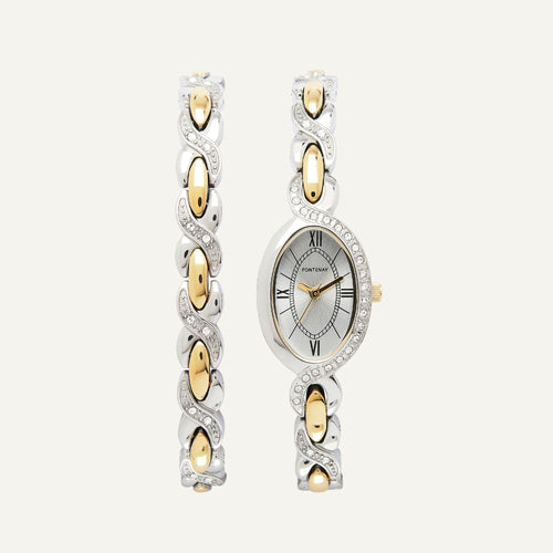 Coffret Montre Femme Fontenay Julia argenté et dorée en acier Montres FONTENAY