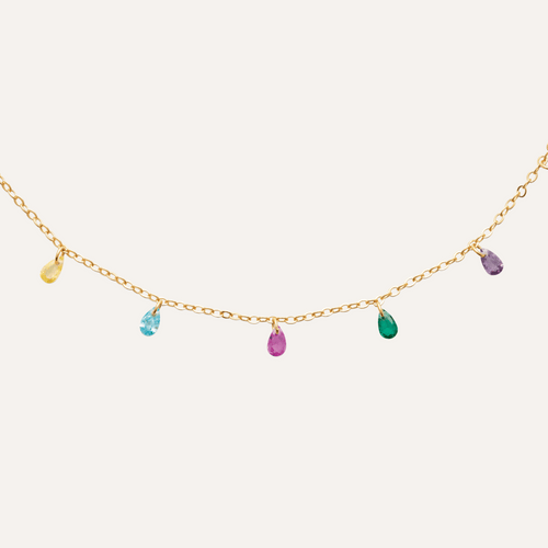 Collier Princesse en Plaqué 3 mic et Pierres oxyde de zirconium Collier Leurelor