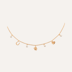 Collier Princesse pendentifs sur chaine en plaqué 3 mic Collier Leurelor