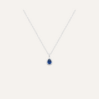Collier Princesse sur chaine en argent et pierre Oxyde bleu Collier Leurelor